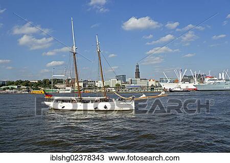 Stock Image - "St. Pauli Landing Stages or St. Pauli Landing Piers, harbour, Hamburg, Germany, Europe". Fotosearch