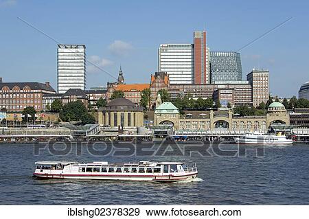 "St. Pauli Landing Stages or St. Pauli Landing Piers, harbour, Hamburg, Germany, Europe" View Large Photo Image Stock Photo - "St. Pauli Landing Stages or St. Pauli Landing Piers, harbour, Hamburg, Germany, Europe". Fotosearch