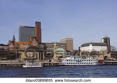 "St Pauli Landing Stages, with the dome of the old Elbe tunnel, Port of Hamburg, Hamburg, Germany, Europe" View Large Photo Image Stock Photography - "St Pauli Landing Stages, with the dome of the old Elbe tunnel, Port of Hamburg, Hamburg, Germany, Europe". Fotosearch