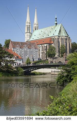 Picture - "St Peter and Paul Church, Waidhaus and the Altstadt Bridge, Gorlitz, Saxony, Germany, Europe". Fotosearch