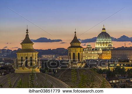"St. Peter's Basilica and domes of churches of Santa Maria di Montesanto and Santa Maria dei Miracoli, Rome, Lazio, Italy, Europe" View Large Photo Image Stock Photo - "St. Peter's Basilica and domes of churches of Santa Maria di Montesanto and Santa Maria dei Miracoli, Rome, Lazio, Italy, Europe". Fotosearch