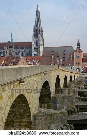 "St. Peter's Cathedral, Salzstadel storage building, Brueckentor gate, Regensburg, Upper Palatinate, Bavaria, Germany, Europe" View Large Photo Image Stock Photograph - "St. Peter's Cathedral, Salzstadel storage building, Brueckentor gate, Regensburg, Upper Palatinate, Bavaria, Germany, Europe". Fotosearch