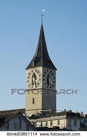 "St. Peter's Church with the largest clock face in Europe, Zurich, Switzerland, Europe" View Large Photo Image Picture - "St. Peter's Church with the largest clock face in Europe, Zurich, Switzerland, Europe". Fotosearch