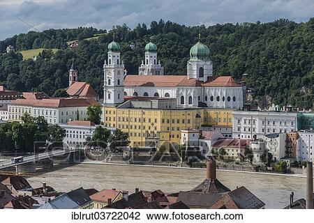 "St. Stephen's Cathedral with the Inn River during high waters, Passau, Lower Bavaria, Bavaria, Germany, Europe" View Large Photo Image Stock Image - "St. Stephen's Cathedral with the Inn River during high waters, Passau, Lower Bavaria, Bavaria, Germany, Europe". Fotosearch
