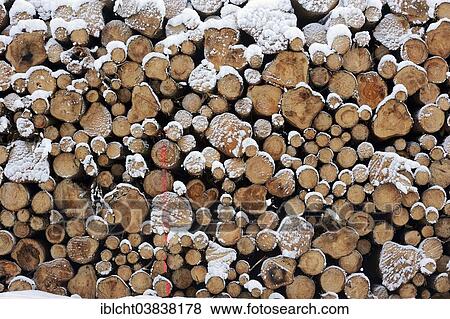 "Stack of wood in winter, North Rhine-Westphalia, Germany, Europe" View Large Photo Image Stock Photo - "Stack of wood in winter, North Rhine-Westphalia, Germany, Europe". Fotosearch