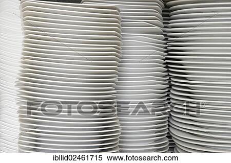 Stock Photography - Stacked plates. Fotosearch