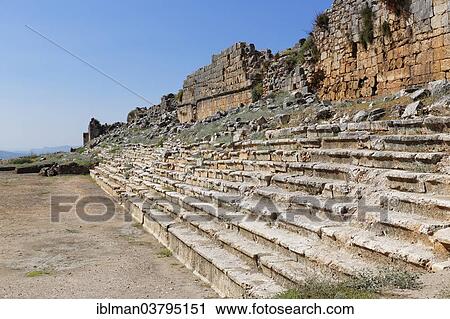Stock Image - "Stadium, ancient city of Tlos in the Xanthos Valley, Mugla Province, Lycia, Aegean, Turkey, Asia". Fotosearch