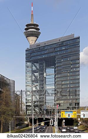 "Stadttor office skyscraper, seat of the state-chancellery of the Prime ministers of North Rhine-Westphalia, Duesseldorf, North Rhine-Westphalia, Germany, Europe" View Large Photo Image Picture - "Stadttor office skyscraper, seat of the state-chancellery of the Prime ministers of North Rhine-Westphalia, Duesseldorf, North Rhine-Westphalia, Germany, Europe". Fotosearch