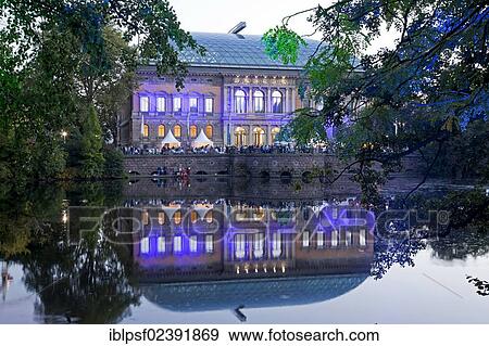 "Staendehaus building, illuminated for the festival of lights, Kaiserteich pond, Duesseldorf, North Rhine-Westphalia, Germany, Europe" View Large Photo Image Stock Photo - "Staendehaus building, illuminated for the festival of lights, Kaiserteich pond, Duesseldorf, North Rhine-Westphalia, Germany, Europe". Fotosearch