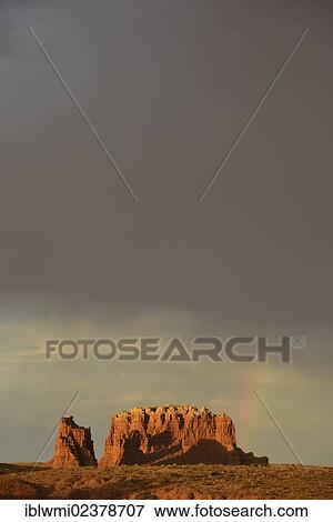 "Stagecoach rock formations, rainbow during a thunderstorm, eroded hoodoos and Entrada Sandstone rock formations, Goblins, Goblin Valley State Park, San Rafael Reef Desert, Utah, Southwestern USA, USA" View Large Photo Image Stock Photo - "Stagecoach rock formations, rainbow during a thunderstorm, eroded hoodoos and Entrada Sandstone rock formations, Goblins, Goblin Valley State Park, San Rafael Reef Desert, Utah, Southwestern USA, USA". Fotosearch