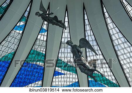 Picture - "Stained glass in the Metropolitan Cathedral of Brasilia, Brasilia, Brazil, South America". Fotosearch