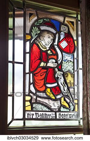 "Stained glass window depicting Walther von der Vogelweide, Ottoburg Castle, Innsbruck, Tyrol, Austria, Europe" View Large Photo Image Stock Photo - "Stained glass window depicting Walther von der Vogelweide, Ottoburg Castle, Innsbruck, Tyrol, Austria, Europe". Fotosearch
