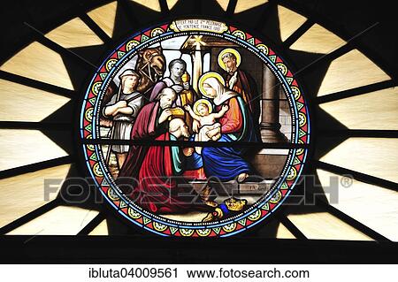 "Stained glass window, Holy Family, St. Catherine Church, Bethlehem, Palestine, West Bank" View Large Photo Image Stock Image - "Stained glass window, Holy Family, St. Catherine Church, Bethlehem, Palestine, West Bank". Fotosearch