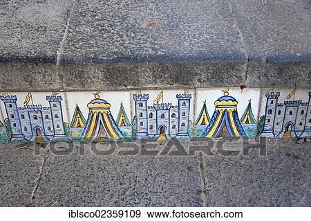 "Stair with ceramic tiles, majolicas, Santa Maria del Monte, Caltagirone, Catania, Sicily, Italy, Europe" View Large Photo Image Stock Photo - "Stair with ceramic tiles, majolicas, Santa Maria del Monte, Caltagirone, Catania, Sicily, Italy, Europe". Fotosearch