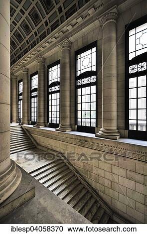 Stock Image - "Staircase, Capitol, Centro Habana, Havana, Ciudad de La Habana, Cuba, North America". Fotosearch