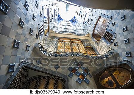 "Staircase, Casa Batllo, designed by architect Antoni Gaudi, Barcelona, Catalonia, Spain, Europe" View Large Photo Image Stock Image - "Staircase, Casa Batllo, designed by architect Antoni Gaudi, Barcelona, Catalonia, Spain, Europe". Fotosearch