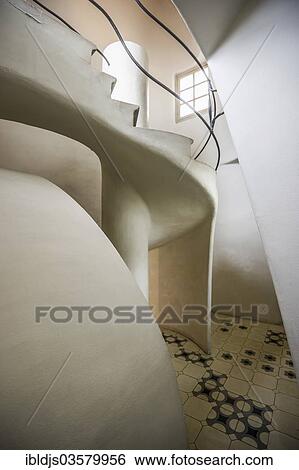 "Staircase, Casa Batllo, designed by architect Antoni Gaudi, Barcelona, Catalonia, Spain, Europe" View Large Photo Image Stock Photograph - "Staircase, Casa Batllo, designed by architect Antoni Gaudi, Barcelona, Catalonia, Spain, Europe". Fotosearch