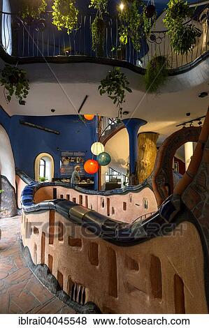 "Staircase in the Kunsthaus Abensberg by Peter Pelikan, exhibition hall Friedensreich Hundertwasser at the brewery Kuchlbauer, Kuchlbauer's World of Beer, Abensberg, Lower Bavaria, Bavaria, Germany, Europe" View Large Photo Image Stock Photo - "Staircase in the Kunsthaus Abensberg by Peter Pelikan, exhibition hall Friedensreich Hundertwasser at the brewery Kuchlbauer, Kuchlbauer's World of Beer, Abensberg, Lower Bavaria, Bavaria, Germany, Europe". Fotosearch