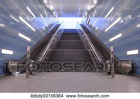 "Staircase of the subway station """"Ueberseequartier"""" of the Hamburg underground line U4, operator and developer is the Hamburger Hochbahn AG, Hamburg, Hamburg, Hamburg, Germany, Europe" View Large Photo Image Picture - "Staircase of the subway station """"Ueberseequartier"""" of the Hamburg underground line U4, operator and developer is the Hamburger Hochbahn AG, Hamburg, Hamburg, Hamburg, Germany, Europe". Fotosearch