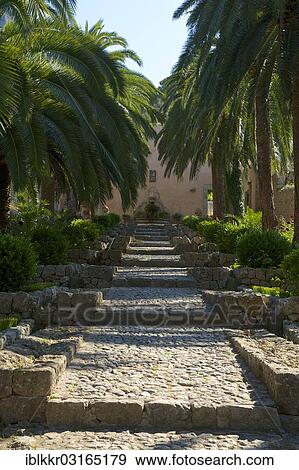 Stock Photo - "Staircase to the Jardines de Alfabia, Majorca, Balearic Islands, Spain, Europe". Fotosearch