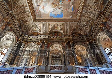 "Staircase with ceiling painting by Mihaly von Munkacsy, 1890, Kunsthistorisches Museum, Museum of Fine Arts, 1891, Vienna, Vienna State, Austria, Europe" View Large Photo Image Picture - "Staircase with ceiling painting by Mihaly von Munkacsy, 1890, Kunsthistorisches Museum, Museum of Fine Arts, 1891, Vienna, Vienna State, Austria, Europe". Fotosearch