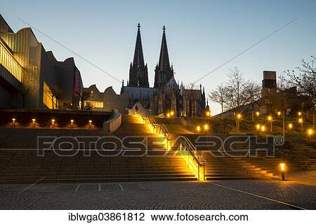 "Stairs from Rheingarten park leading to Heinrich-Boll-Platz square, Museum Ludwig and the Cathedral, Cologne, North Rhine-Westphalia, Germany, Europe" View Large Photo Image Stock Image - "Stairs from Rheingarten park leading to Heinrich-Boll-Platz square, Museum Ludwig and the Cathedral, Cologne, North Rhine-Westphalia, Germany, Europe". Fotosearch