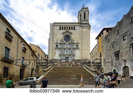 "Stairs leading to Girona Cathedral, Cathedral of Saint Mary of Girona, Girona, Catalonia, Spain, Europe" View Large Photo Image Stock Photo - "Stairs leading to Girona Cathedral, Cathedral of Saint Mary of Girona, Girona, Catalonia, Spain, Europe". Fotosearch