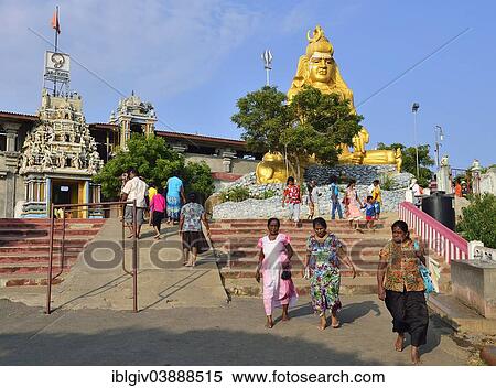 "Stairs to Hindu Shiva temple with the golden Shiva statue, Trincomalee, Eastern Province, Sri Lanka, Asia" View Large Photo Image Stock Photography - "Stairs to Hindu Shiva temple with the golden Shiva statue, Trincomalee, Eastern Province, Sri Lanka, Asia". Fotosearch
