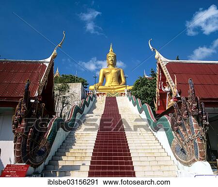 "Stairs to the 12m high Big Buddha statue, Wat Phra Yai Temple, Bo Phut, Ko Samui, Southern Thailand, Thailand, Asia" View Large Photo Image Stock Image - "Stairs to the 12m high Big Buddha statue, Wat Phra Yai Temple, Bo Phut, Ko Samui, Southern Thailand, Thailand, Asia". Fotosearch
