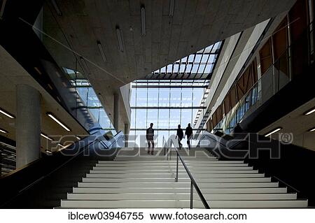 Stock Photography - "Stairs to the multi-storey building, HafenCity Universitat Hamburg university, Hamburg, Germany, Europe". Fotosearch