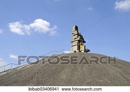 Stock Image - "Stairway to Heaven"""", sculpture by Hermann Prigann, Halde Rheinelbe mine dump, Gelsenkirchen, North Rhine-Westphalia, Germany, Europe". Fotosearch