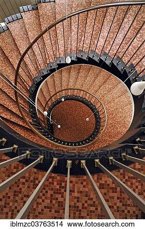 "Stairwell of the 1950s, from above, Akademie fuer Modedesign, fashion academy, Hamburg, Hamburg, Germany, Europe" View Large Photo Image Picture - "Stairwell of the 1950s, from above, Akademie fuer Modedesign, fashion academy, Hamburg, Hamburg, Germany, Europe". Fotosearch