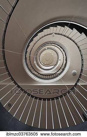 "Stairwell of the 1950s, from below, Akademie fuer Modedesign, fashion academy, Hamburg, Hamburg, Germany, Europe" View Large Photo Image Stock Photography - "Stairwell of the 1950s, from below, Akademie fuer Modedesign, fashion academy, Hamburg, Hamburg, Germany, Europe". Fotosearch