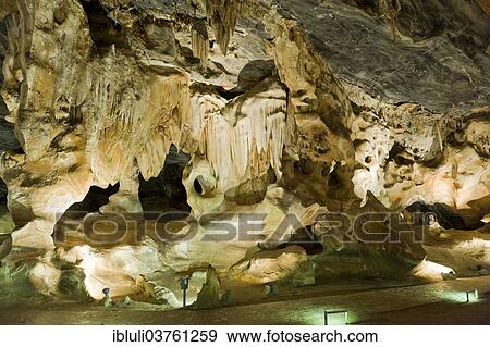 Stock Photo - "Stalactites and stalagmites in the Cango Caves, Oudtshoorn, Western Cape, South Africa, Africa". Fotosearch