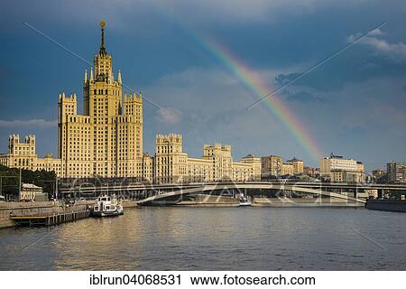 "Stalin Tower with a rainbow, Moskva River, Moscow, Russia, Europe" View Large Photo Image Stock Image - "Stalin Tower with a rainbow, Moskva River, Moscow, Russia, Europe". Fotosearch