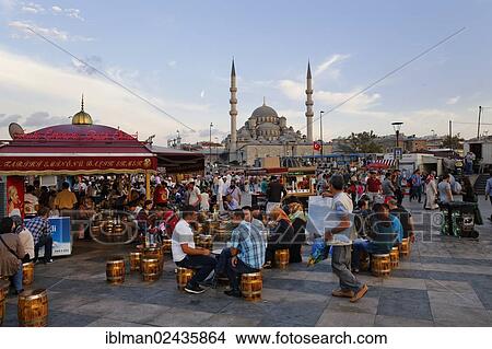 "Stalls offering fish sandwiches or Balik Ekmek, New Mosque, Yeni Cami, Eminoenue district, Istanbul, european side, Turkey, Europe, PublicGround, Asia" View Large Photo Image Picture - "Stalls offering fish sandwiches or Balik Ekmek, New Mosque, Yeni Cami, Eminoenue district, Istanbul, european side, Turkey, Europe, PublicGround, Asia". Fotosearch