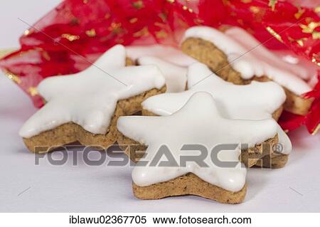 Stock Photography - Star-shaped cinnamon cookies. Fotosearch