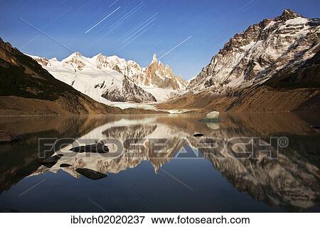 "Starry sky over Cerro Torre Mountain, reflection in a lake, Andes, Patagonia, Argentina, South America" View Large Photo Image Stock Photo - "Starry sky over Cerro Torre Mountain, reflection in a lake, Andes, Patagonia, Argentina, South America". Fotosearch