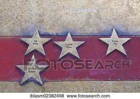 Stock Photo - "Stars, Billy Wilder, Eberhard Fechner, Liselotte Pulver, Brigitte Mira, Boulevard of Stars, Potsdamer Platz, Berlin, Germany, Europe". Fotosearch