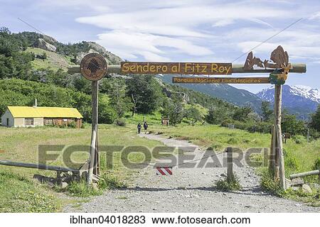 "Start of the trail to the Fitz Roy, Los Glaciares National Park, El Chalten, Santa Cruz, Argentina, South America" View Large Photo Image Stock Image - "Start of the trail to the Fitz Roy, Los Glaciares National Park, El Chalten, Santa Cruz, Argentina, South America". Fotosearch