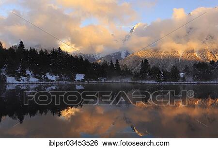 "Start of winter at Luttensee lake in October, Mittenwald, Upper Bavaria, Bavaria, Germany, Europe" View Large Photo Image Stock Photograph - "Start of winter at Luttensee lake in October, Mittenwald, Upper Bavaria, Bavaria, Germany, Europe". Fotosearch