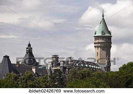 Stock Photo - "State Bank and Sparkasse savings bank, City of Luxembourg, Luxembourg, Europe, PublicGround, Europe". Fotosearch