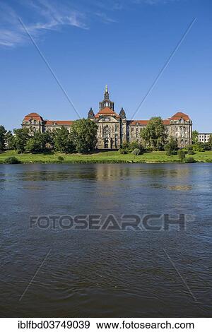 "State Chancellery of Saxony, seen across the river Elbe, Dresden, Saxony, Germany, Europe" View Large Photo Image Stock Photo - "State Chancellery of Saxony, seen across the river Elbe, Dresden, Saxony, Germany, Europe". Fotosearch