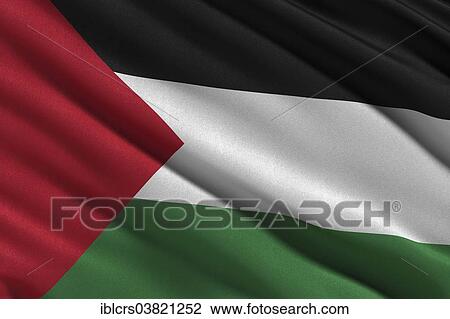 Stock Image - State flag of Palestine. Fotosearch