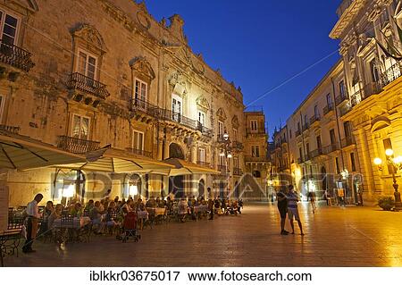 Stock Photo - "Stately houses in the historic town centre, Ortygia, Syracuse, Province of Syracuse, Sicily, Italy, Europe". Fotosearch