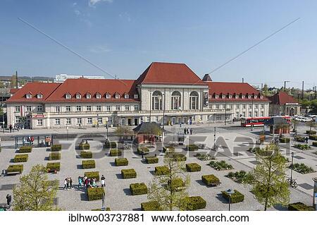 "Station building with forecourt, Weimar, Thuringia, Germany, Europe" View Large Photo Image Stock Image - "Station building with forecourt, Weimar, Thuringia, Germany, Europe". Fotosearch
