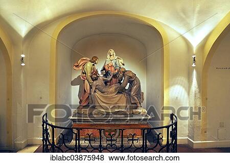 Stock Photo - "Station of the Cross, Lower Church, Burgersaal, by Giovanni Antonio Viscardi, Munich, Upper Bavaria, Bavaria, Germany, Europe". Fotosearch