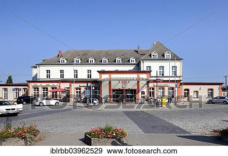 Stock Photo - "Station, station building, Neubrandenburg, Mecklenburg-Western Pomerania, Germany, Europe". Fotosearch