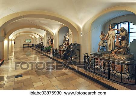 Stock Image - "Stations of the Cross, Lower Church, Burgersaal, by Giovanni Antonio Viscardi, Munich, Upper Bavaria, Bavaria, Germany, Europe". Fotosearch