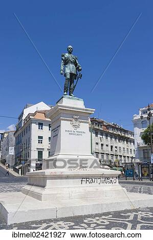 Stock Photo - Statue Duque da Terceira, Praca Duque da Terceira, Lisboa, Lisbon, Portugal, Europe. Fotosearch
